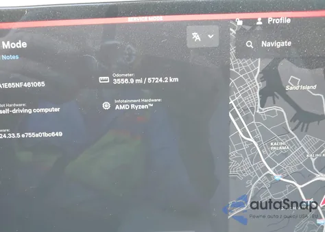 2022 Tesla Model S Plaid Tri Motor All-Wheel Drive z USA, uszkodzony, nr VIN 5YJSA1E65NF461065